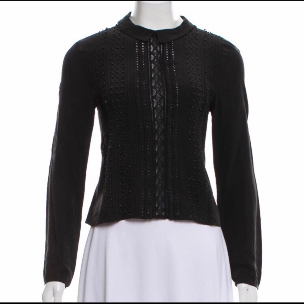 🌹Vanessa Bruno🌹Athe Black Silk Top